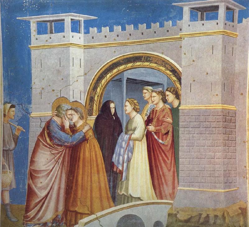 GIOTTO di Bondone Anna and Joachim Meet at the Golden Gate oil painting picture